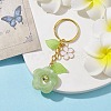 Flower Acrylic Imitation Gemstone Pendant Keychain KEYC-JKC00692-04-3