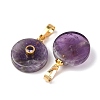 Natural Banded Amethyst Pendants G-P628-03G-07-2