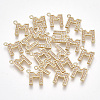 Brass Cubic Zirconia Charms KK-S348-330M-1