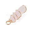2Pcs 2 Styles Natural Rose Quartz Double Terminated Pointed Pendants PALLOY-JF03122-03-5
