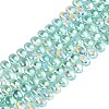 Electroplate Transparent Glass Beads Strands EGLA-N057-01A-03-1
