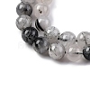 Natural Tourmalinated Quartz Beads Strands G-P336-02A-8mm-6