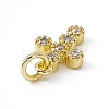 Brass Micro Pave Clear Cubic Zirconia Charms ZIRC-F132-63G-3
