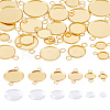 24PCS 6 Style 304 Stainless Steel Cabochon Connector Settings STAS-LP0002-06-1