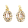 Brass Micro Pave Cubic Zirconia Charms KK-C051-04G-04-1