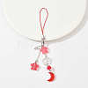 Alloy Wing with Glass Moon & Star Mobile Straps HJEW-YW00181-03-1