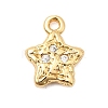 Brass Micro Pave Clear Cubic Zirconia Charms KK-F916-31G-1