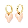 Brass Enamel Dangle Hoop Earrings for Women KK-CBA760A-06G-01-4