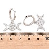 Brass Micro Pave Cubic Zirconia Hoop Dangle Earrings EJEW-G471-52P-5