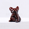 Natural Mahogany Obsidian Dog Figurine Display Decorations G-PW0007-017C-1