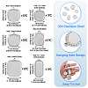 6Pcs 6 Styles 304 Stainless Steel Pendant Cabochon Settings STAS-TA0005-71P-5