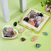 50Pcs 10 Colors Natural Gemstone Pendants PALLOY-FH00141-4