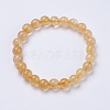 Natural Citrine Beaded Stretch Bracelets BJEW-I253-8mm-21-7