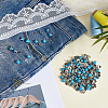 100Pcs Brass with Synthetic Turquoise Rivets KK-CL0001-01A-4