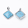 Synthetic Turquoise Pendants G-E420-02P-1