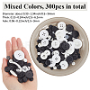 300Pcs 2 Colors Resin Buttons DIY-SP0003-98A-2