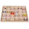 1 Set 24-Slot Wood Necklace Display Organizer Case with Velvet NDIS-SP0001-02-1
