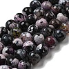 Faceted Natural Fire Crackle Agate Beads Strands G-F447-12mm-N15-2