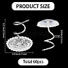 60Pcs Clear Acrylic Flat Round Head Iron Twist Pins FIND-SP0004-66-2