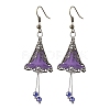 3 Pairs 3 Colors Glass & Acrylic Flower Dangle Earrings EJEW-TA00409-2