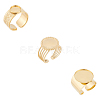 3Pcs 3 Styles 304 Stainless Steel Open Cuff Finger Ring Cabochon Settings STAS-UN0059-66G-1