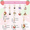 Food Theme Alloy Enamel Pendant Locking Stitch Markers HJEW-SC00018-2