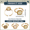 6Pcs 3 Colors Alloy & Resin Adjustable Cuff Rings for Women RJEW-HY0001-34-2