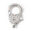 Brass Clear Cubic Zirconia Lobster Claw Clasps KK-Z078-46A-P-1