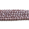 Opaque Solid Color Electroplate Glass Beads Strands EGLA-A039-P4mm-A13-1