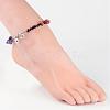 Gemstone Chip Beaded Anklets AJEW-AN00151-4