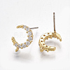 Brass Cubic Zirconia Stud Earring Findings KK-T042-06-2