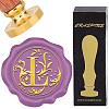 Brass Wax Seal Stamps with Wood Handle AJEW-WH0412-0245-1