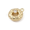 Brass Micro Pave Clear Cubic Zirconia Charms CU-CBA3D76-17G-2