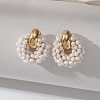 Iron & Glass Bead Ring Stud Earrings FS-WG96D15-06-1