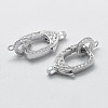 Rhodium Plated 925 Sterling Silver Cubic Zirconia Lobster Claw Clasps STER-K169-01P-2