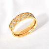 304 Stainless Steel with Clear Cubic Zirconia Finger Rings FS-WG2FC1C-15-1