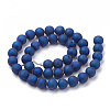 Electroplate Natural Druzy Geode Weathered Agate Beads Strands G-S284-6mm-02-2