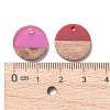 8 Colors Resin & Walnut Wood Pendants RESI-X0001-30A-3