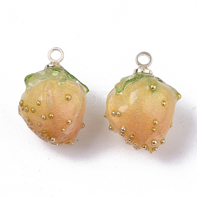 Handmade Epoxy Resin Flower Pendants X-KY-S163-103E-1