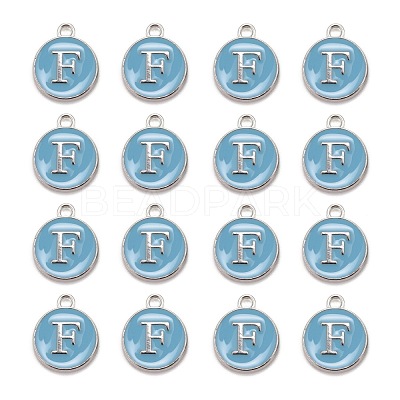 Platinum Plated Alloy Enamel Charms X-ENAM-S118-04F-P-1