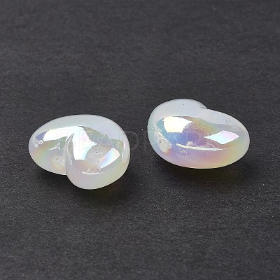 UV Plating Rainbow Iridescent Acrylic Beads OACR-H015-02-1