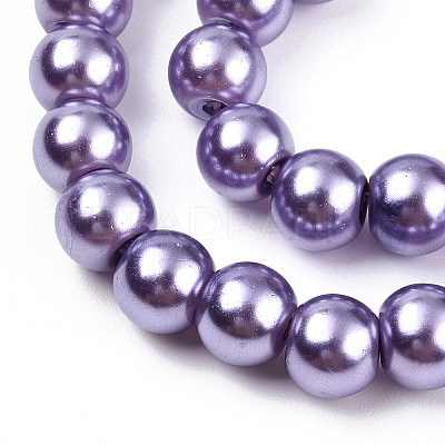 Baking Paint Pearlized Glass Pearl Round Bead Strands HY-Q003-6mm-27A-1