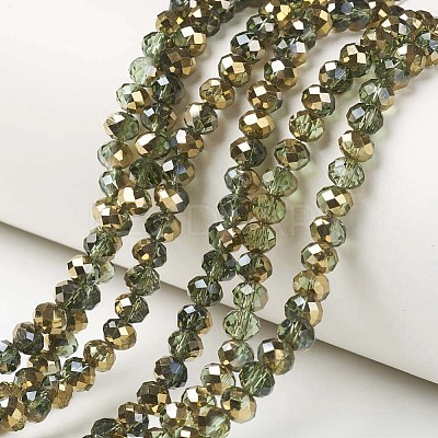 Electroplate Transparent Glass Beads Strands EGLA-A034-T3mm-O09-1