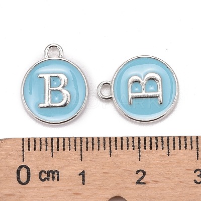 Platinum Plated Alloy Enamel Charms X-ENAM-S118-04B-P-1