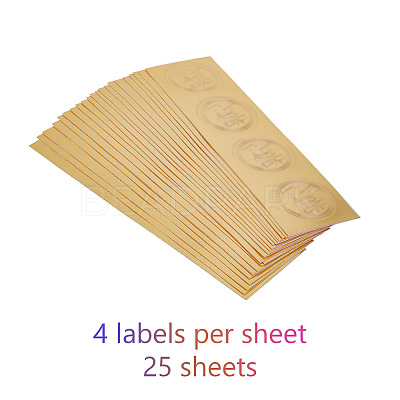 Plastic Self Adhesive Gold Foil Embossed Stickers DIY-WH0211-058-1