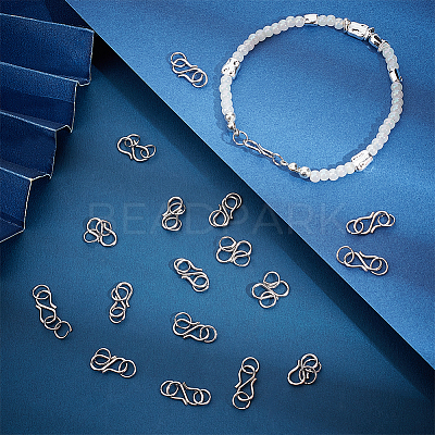50Pcs 304 Stainless Steel S-Hook Clasps FIND-UN00008-1