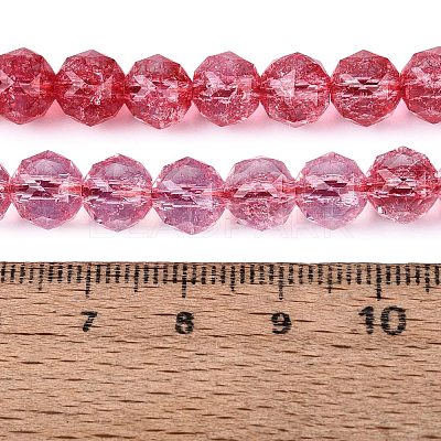 Crackle Transparent Glass Beads Strands GLAA-Q108-02A-10-1