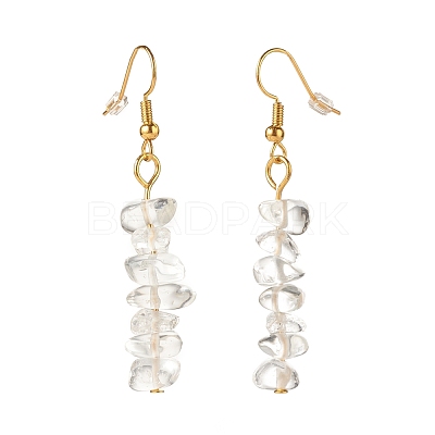 Natural Quartz Chip Beaded Dangle Earrings EJEW-JE04788-03-1