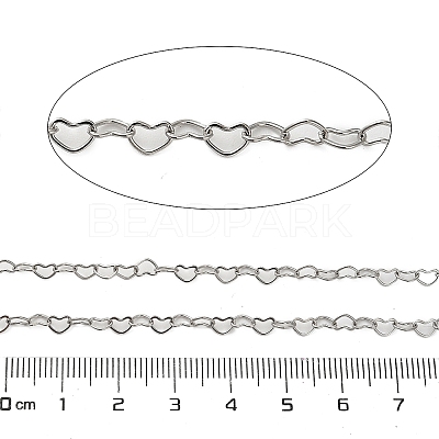 304 Stainless Steel Heart Link Chains CHS-A016-34A-P01-1