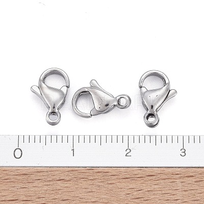 Tarnish Resistant 304 Stainless Steel Lobster Claw Clasps STAS-AB11-1